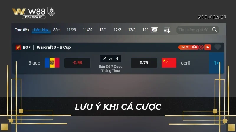 Những lưu ý khi trải nghiệm game của SABA ESPORTS 