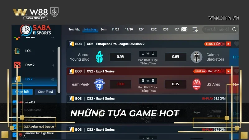 Các game của SABA ESPORTS luôn là game ăn khách